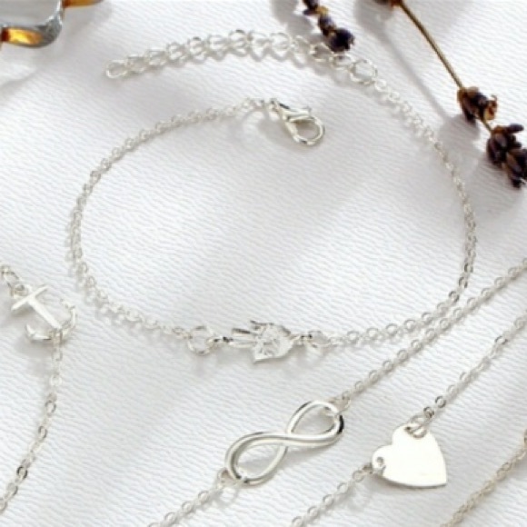 Silver Tone Hamsa Anklet - Picture 3 of 4